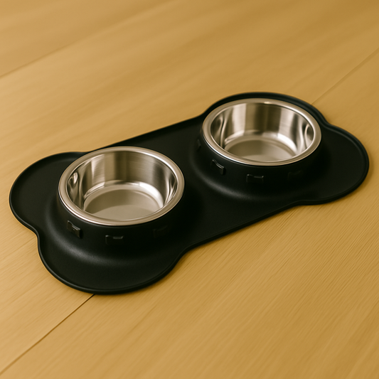 BoneBowl Black – Double Feeder