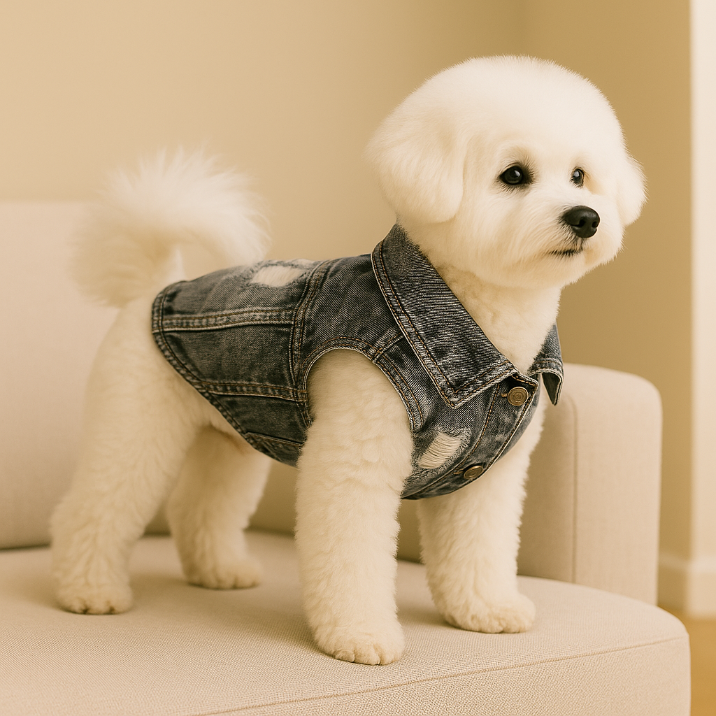 PupRider – Gray Denim Jacket