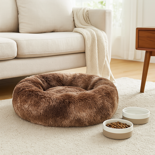 CloudNest Brown – Plush Dog Bed