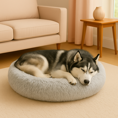 CloudNest Gray – Plush Dog Bed