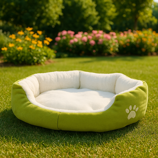 SoftiePod Green – Plush Dog Sofa Bed