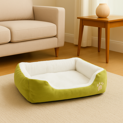 SoftiePod Green – Plush Dog Sofa Bed