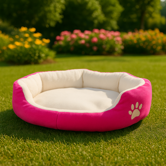 SoftiePod Pink – Plush Dog Sofa Bed