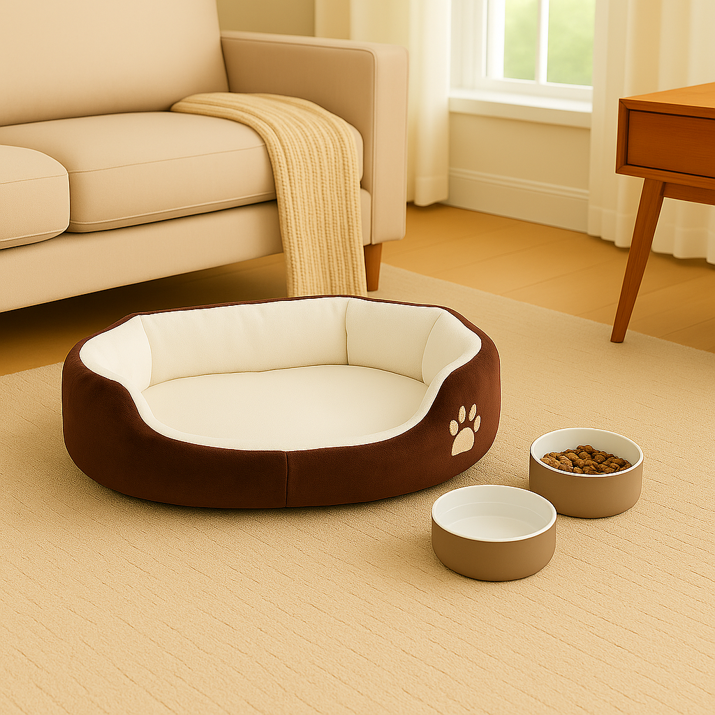 SoftiePod Brown – Plush Dog Sofa Bed