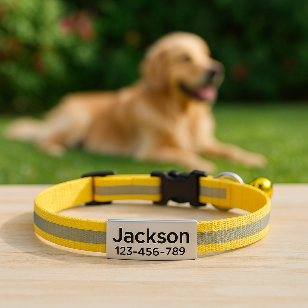 GlowTag – Yellow Reflective ID Collar