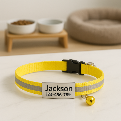 GlowTag – Yellow Reflective ID Collar