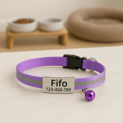 GlowTag – Purple Reflective ID Collar