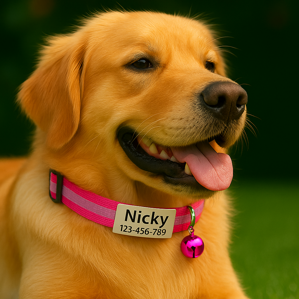 GlowTag – Pink Reflective ID Collar