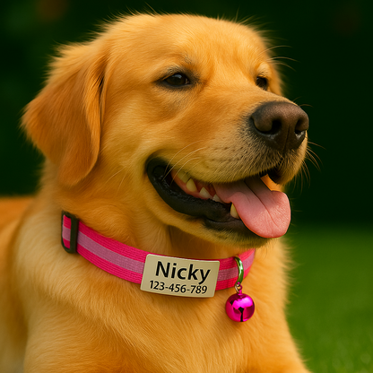 GlowTag – Pink Reflective ID Collar