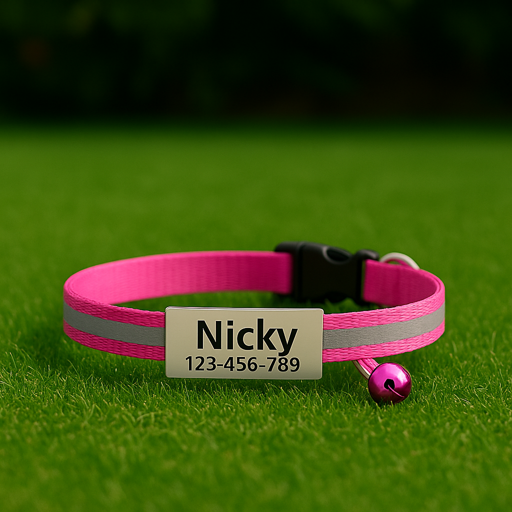 GlowTag – Pink Reflective ID Collar