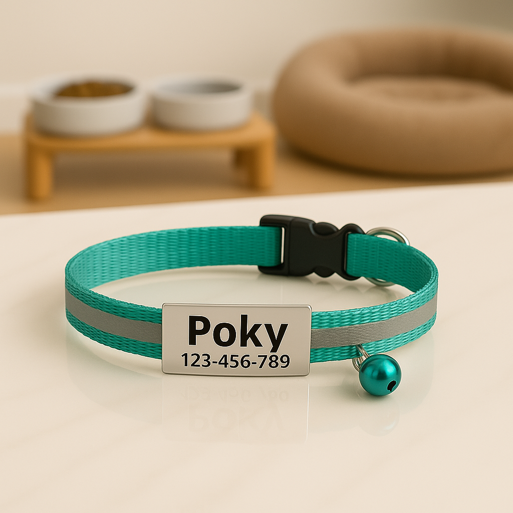 GlowTag – Turquoise Reflective ID Collar