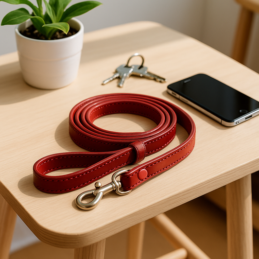 Walkie Red – Leather Dog Leash