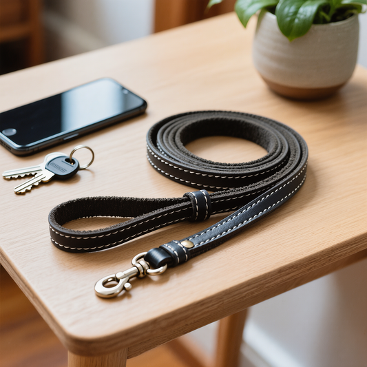 Walkie Black – Leather Dog Leash