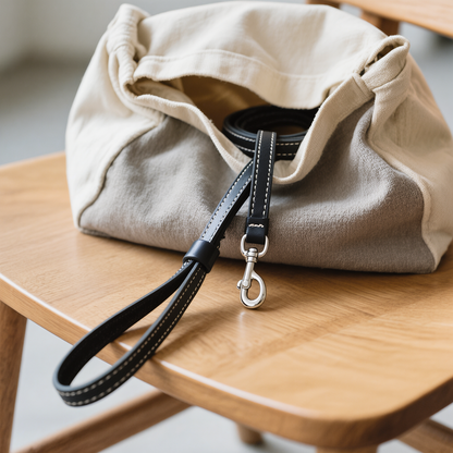 Walkie Black – Leather Dog Leash
